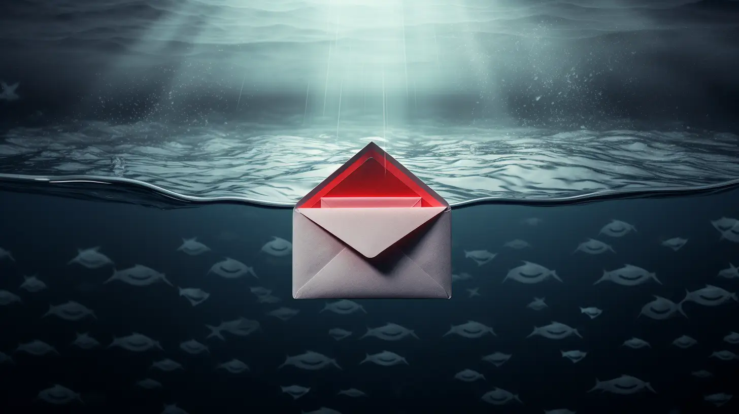 An email envelope floating on water